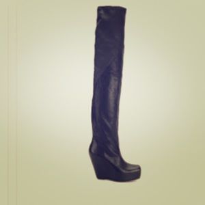 Over the Knee Boots Rick Owens Leather 38.5